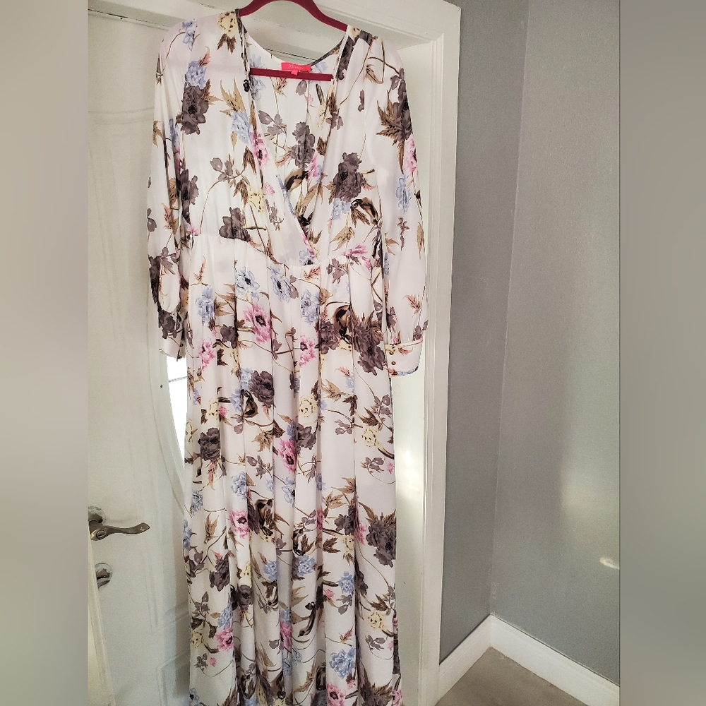 Xtaren White Long Sleeve Wrap Sundress Perfert For Summer